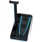 تصویر فن خنک‌کننده و شارژر PS5 پرودو | پایه چندکاره کنسول پلی‌استیشن 5 porodo PS5 Cooling Fan and Charger | PlayStation 5 Console Multi-Function Stand