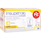 تصویر سوزن قلم انسولین 5 میلی متر پیک سلوشن 100 عددی Pic Solution Insulin Pen Needle 5mm 100 pics
