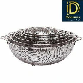 تصویر آبکش پانچ شش تایی استیل نگیر - عمده بالای ۵ سرویس Don't get six steel punch colanders