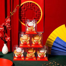 تصویر مانکی نکو - گربه شانس فنگ شویی خورشیدی سایز Maneki-neko - Solar Feng Shui Lucky Cat