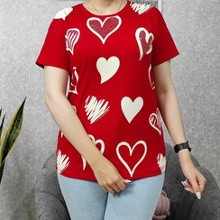 تصویر تی شرت زنانه قلبی سایز بزرگ مارتاشاپ کد 1495763 