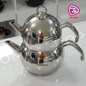 تصویر کتری و قوری کرکماز مدل Tombik کد A104 Korkmaz Tombik A104 Teapot And Kettle Set