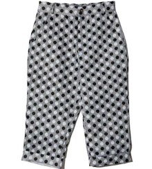 تصویر شلوارک زنانه دمپا پاکتی مشکی سفید خال خالی RNS 