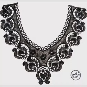 تصویر یقه آماده گیپور مشکی یقه آماده گیپور مشکی