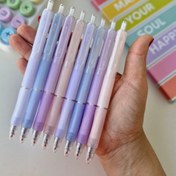 تصویر خودکار پینترستی مینیمال بدنه شفاف نوک پنج دهم جوهر آبی 