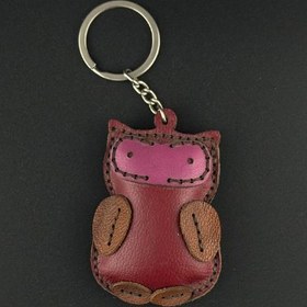 تصویر جاکلیدی چرم طرح جغد 