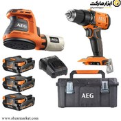 تصویر کیت دو دستگاه سنباده لرزان گرد و دریل چکشی شارژی آاگ مدل BSB 18G4 + BEX18-125 