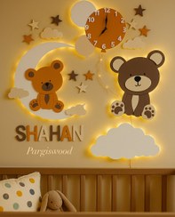 تصویر چراغ خواب کودک دیواری خرس فانتزی 