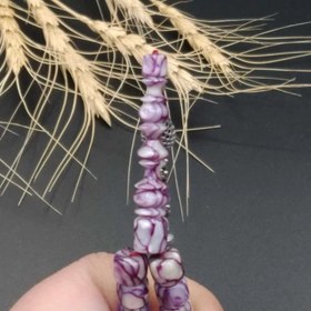 تصویر تسبیح گالالیت بنفش با شرابه نقره هنر دست کد 8407 