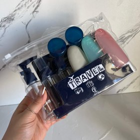 تصویر پک مسافرتی 9 تکه (۶ رنگ جذاب) - سرمه ای 9 in 1 travel bottle set WESUNCO