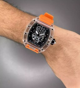 تصویر ریچارد میل صفحه اسکلتون - بند نارنجی - Richard Mille 