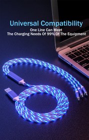 تصویر USB کابل شارژ لایتینگ سه کاره 