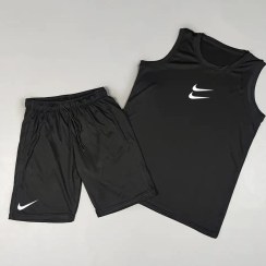 تصویر ست رکابی (تاپ) و شلوارک حلقه ای بدنسازی | ورزشی مدل NIKE20 