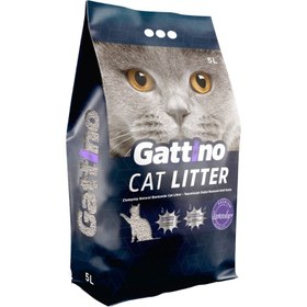 تصویر خاک گربه گاتینو - وارداتی (ساخت ترکیه) - حجم ۵ لیتر با رایحه لوندر Gattino Cat Litter Lawander