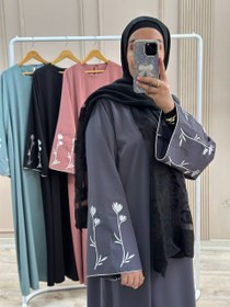 تصویر مانتو عبایی گلسا مدل تابستانه جنس کرپ سایز فری 