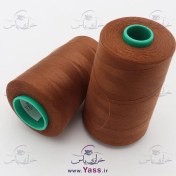 تصویر دوک نخ خیاطی قهوه ای کد 377 پلی استر Spools Thread