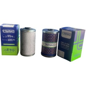 تصویر فیلتر گازوئیل نمدی و کاغذی کامیون بنز خاور / 911 تکساز Felt and paper diesel filter for Benz Khavar / 911 Teksaz truck