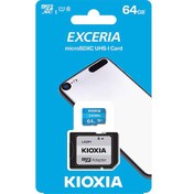 تصویر کارت حافظه‌ microSD کیوکسیا مدل KIOXIA 64GB کلاس 10 استاندارد UHS-I U1 سرعت 100 MBps ظرفیت 64 گیگابایت به همراه آداپتور SD KIOXIA microSDXC 64GB 100MB/s UHS-I U1 Calss10