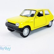 تصویر ماشین فلزی رنو 5 زرد چراغدار و موزیکال اسباب بازی در فروشگاه تهران ماکت 