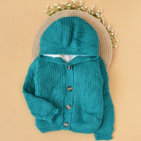 تصویر بافت کلاهدار سبزآبی N200- mothercare 