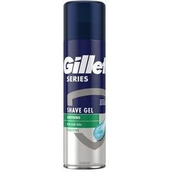 تصویر ژل اصلاح تسکین دهنده با عصاره آلوئه ورا حجم 200 میل ژیلت Gillette Soothing With Aloevera Sensetive 200 ml