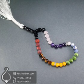 تصویر تسبیح هفت سنگ چاکرا پلاس جواهر لوکس 7 Chakra Mala _ کد : 500090 