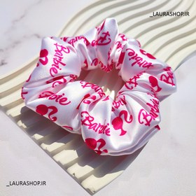 تصویر کش مو اسکرانچی طرح باربی دخترانه و زنانه Scrunchie barbie design for girls and women