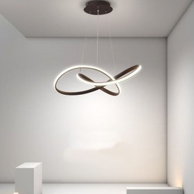 تصویر لوستر امیران مدرن طرح اینفینیتی پاپیون / چهار حالته ریموت دار / pt500 ا Modern chandelier infinity Modern chandelier infinity