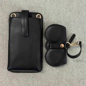 تصویر ست کیف موبایل و کاور عینک - مشکی / طلایی pack phone bag