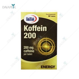 تصویر قرص کافئین یوروویتال ۲۰۰ میلی گرم بسته ۶۰ عددی 