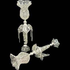 تصویر ظروف ملیله کاری لاله شمعدانی 30 سانتی 