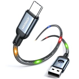 تصویر کابل تبدیل USB به تایپ C کنترل صوتی چراغ دار جویروم مدل S-123ON16 