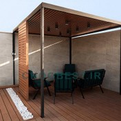 تصویر پرگولا چوب پلاست مدل N5 با دیواره (ابعاد3*3) 