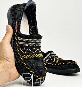 تصویر گیوه مدل نوار زرد - مشکی / 4 giveh_mardane