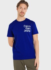 تصویر تی‌شرت یقه گرد استکد یوفوریک برند calvin klein jeans Stacked Euphoric Crew Neck T-Shirt