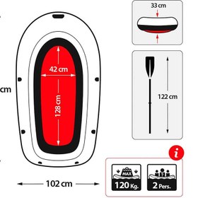تصویر قایق بادی دو نفره اکسپلورر پرو 200 اینتکس مدل 58357 