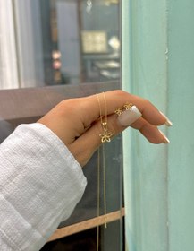 تصویر نیم ست طلا مدل گل 
