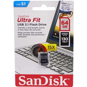 تصویر فلش مموری سن دیسک Ultra Fit CZ430 USB 3 ظرفیت 64 گیگابایت SanDisk Ultra Fit CZ430 USB 3 Flash Drive 64GB