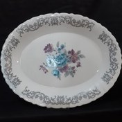 تصویر دیس بیضی پارس اپال طرح نلی آبی کد ۱۸۰ 