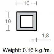 تصویر پروفیل قوطی آلومینیوم 1.8×10×10 