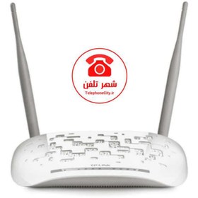 تصویر مودم تی پی-لینک مدل TD-W8961N کارکرده با آداپتور و آنتن بلند 