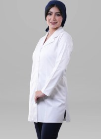 تصویر روپوش زنانه مدل جیب خودکاری Womens White Lab Coat Pen Pocket