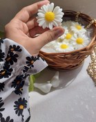 تصویر شمع گل بابونه مناسب گیفت تولد و عروسی - سفید_زرد / ساده (بدون تزئینات) 