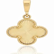 تصویر آویز بدون زنجیر طلا زنانه طرح ونکلیف دو رو (مشکی-طلایی) PSG75 