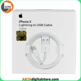 تصویر کابل شارژ اپل لایتنینگ Apple iPhone X Apple cable Lightning to USB iphone