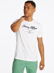 تصویر تی‌شرت گردن گرد با لوگوی اسکریپت برند Tommy Hilfiger Script Logo Crew Neck T-Shirt