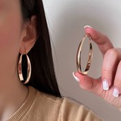 تصویر گوشواره بیضی زنانه ژوپینگ | ضدحساسیت و مناسب پوست‌های حساس Buy Jouping Oval Hypoallergenic Earrings – Elegant & Lightweight