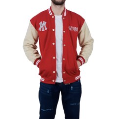 تصویر بامبر جکت مردانه قرمز طرح ناسا - قرمز Red men's bomber jacket NASA design