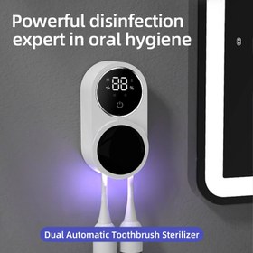 تصویر جامسواکی هوشمند شیاومی x122 Toothbrush Sterilizer Portable UV Dual Toothbrush Sterilizer with Sensor Automatic Switch Wall Mounted Rechargeable Toothbrush Head Sanitizer