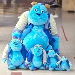 تصویر عروسک سالیوان لباس دار وارداتی در سایزهای مختلف عروسک سالیوان لباس دار وارداتی مدل کارتون کارخانه هیولا در سایزهای مختلف